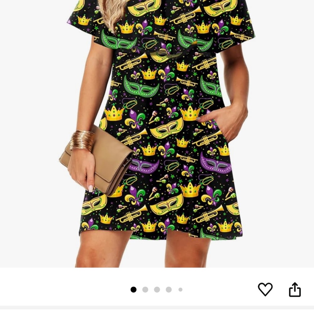 Colorful Mardi Gras Print Dress